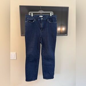Good American Dark Blue Straight Leg Jeans